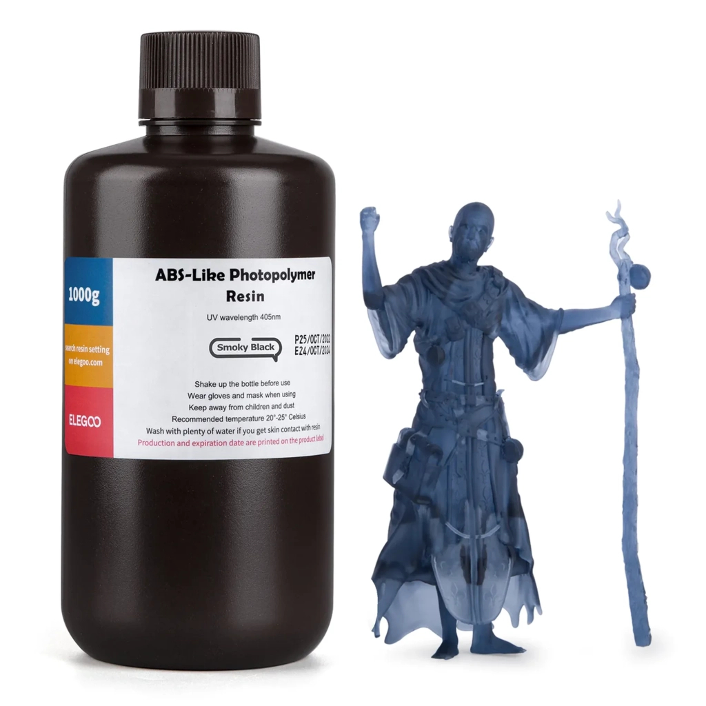Фотополімерна смола ELEGOO Resin, ABS-like 1кг, black smoky (50.103.0024) - зображення 1