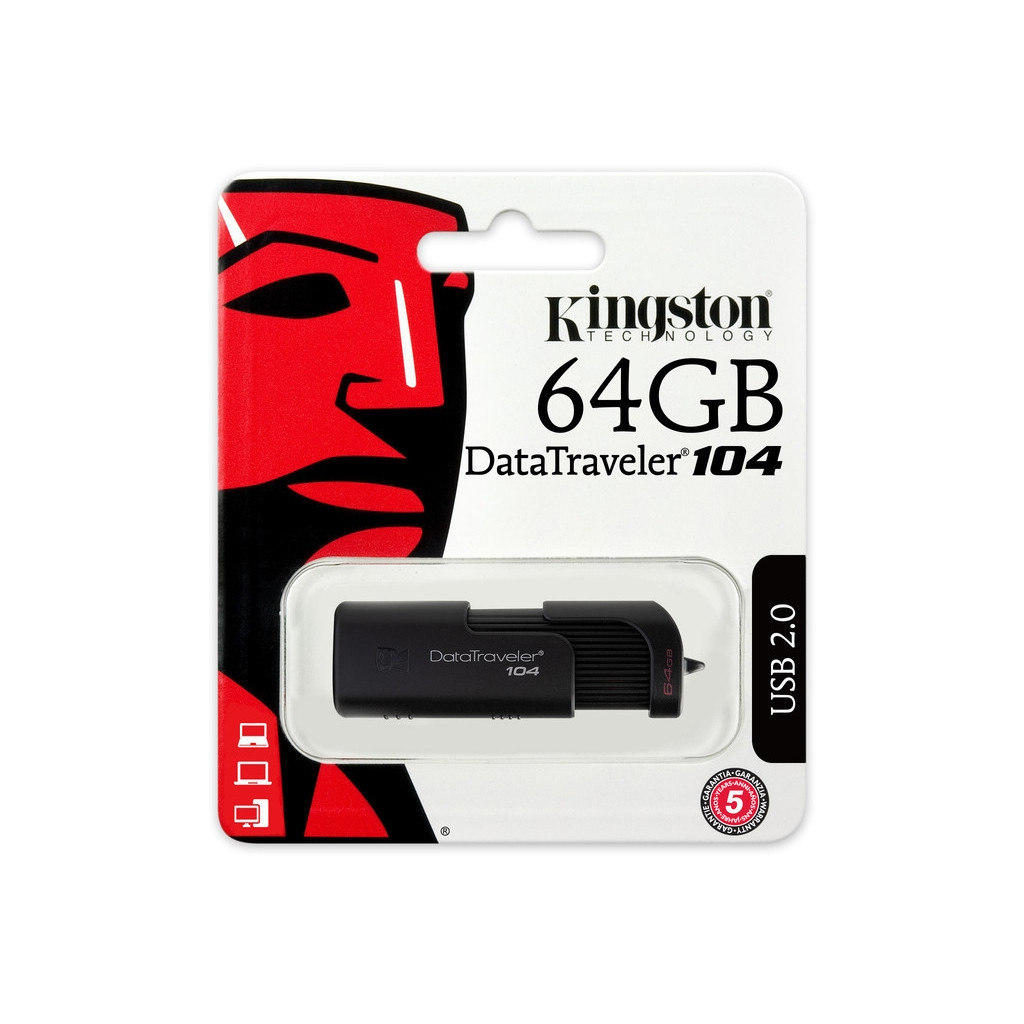 USB флеш накопичувач Kingston 64GB DataTraveller 104 USB 2.0 (DT104/64GB) - зображення 6