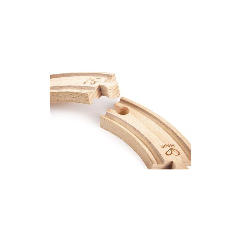 Залізниця Hape Набір для залізниці короткі вигнуті рейки 4 шт (E3776) - зображення 2