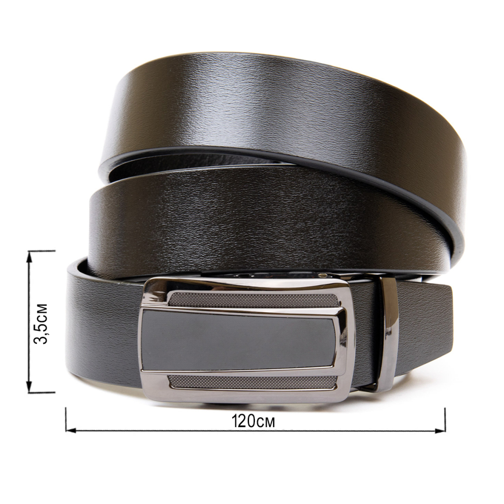 Ремінь Vintage Чоловічий з темною пряжкою автомат Чорний (20295) - зображення 3