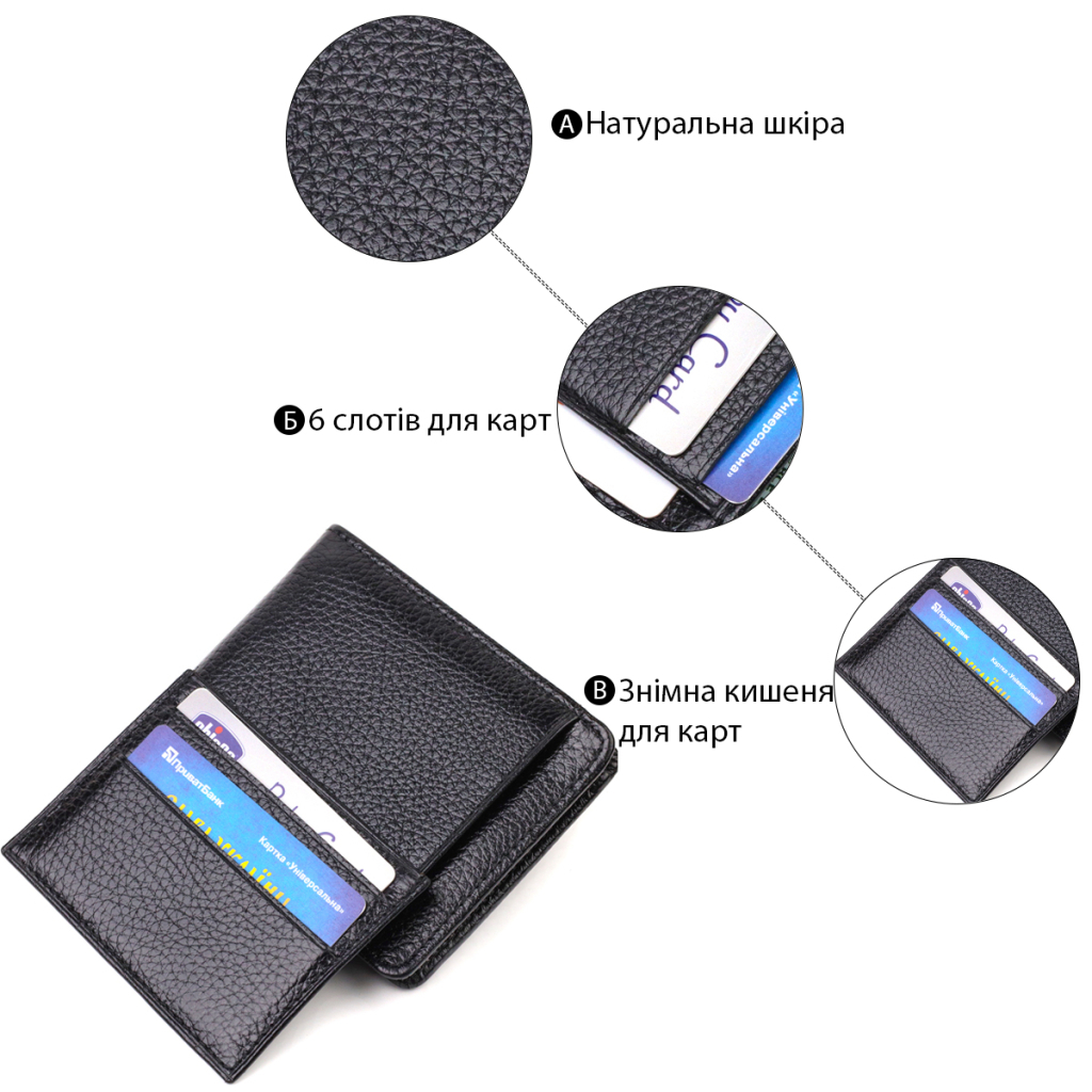 Гаманець Canpellini З натуральної шкіри Чорний (21875) - зображення 4