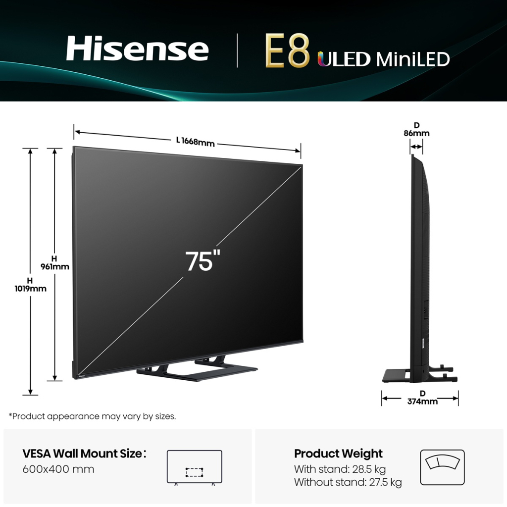 Телевізор Hisense 75E8Q - зображення 2