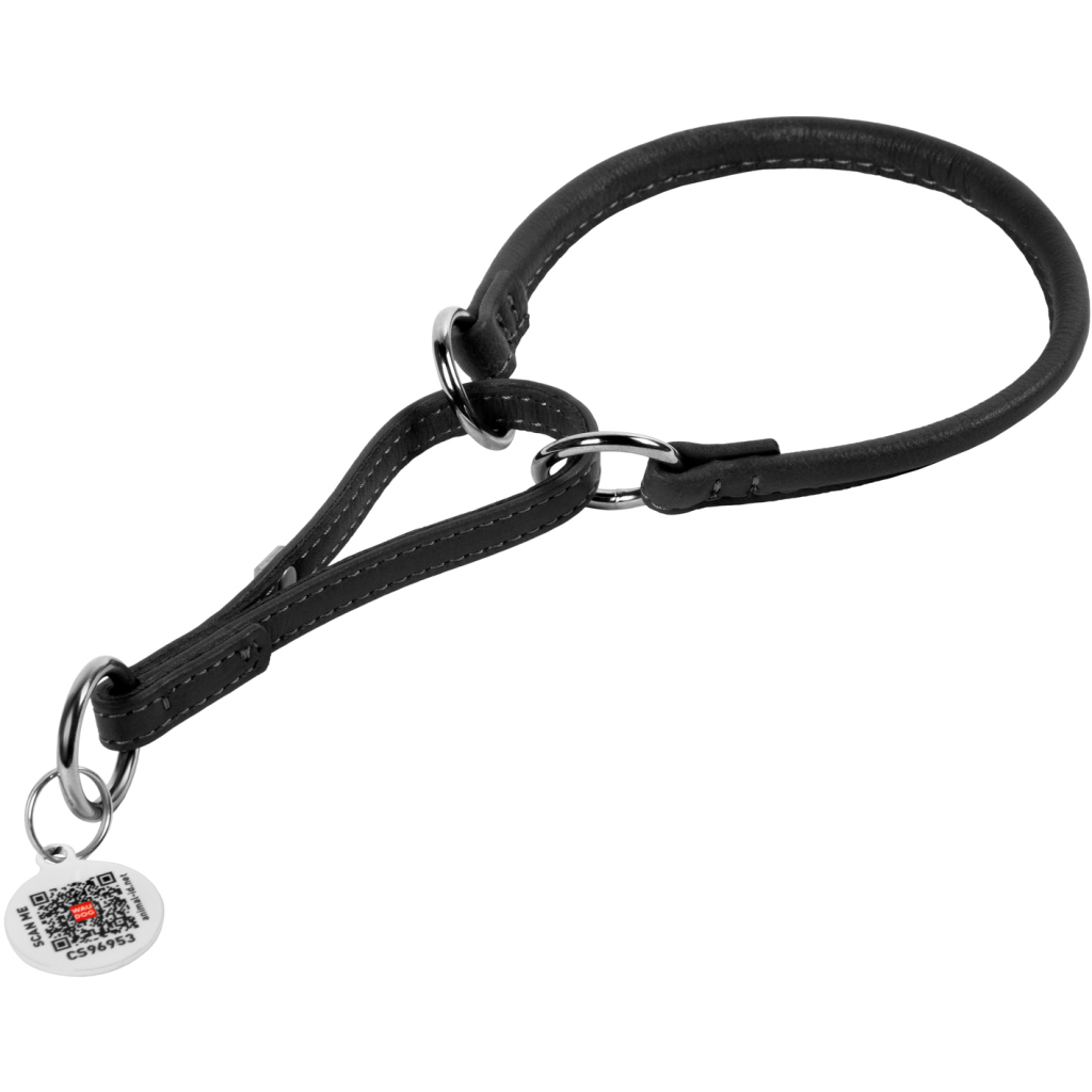 Нашийник для тварин WAUDOG Soft з QR паспортом, круглий, Ш 10 мм Д 41-50 см чорний (75311) - зображення 2