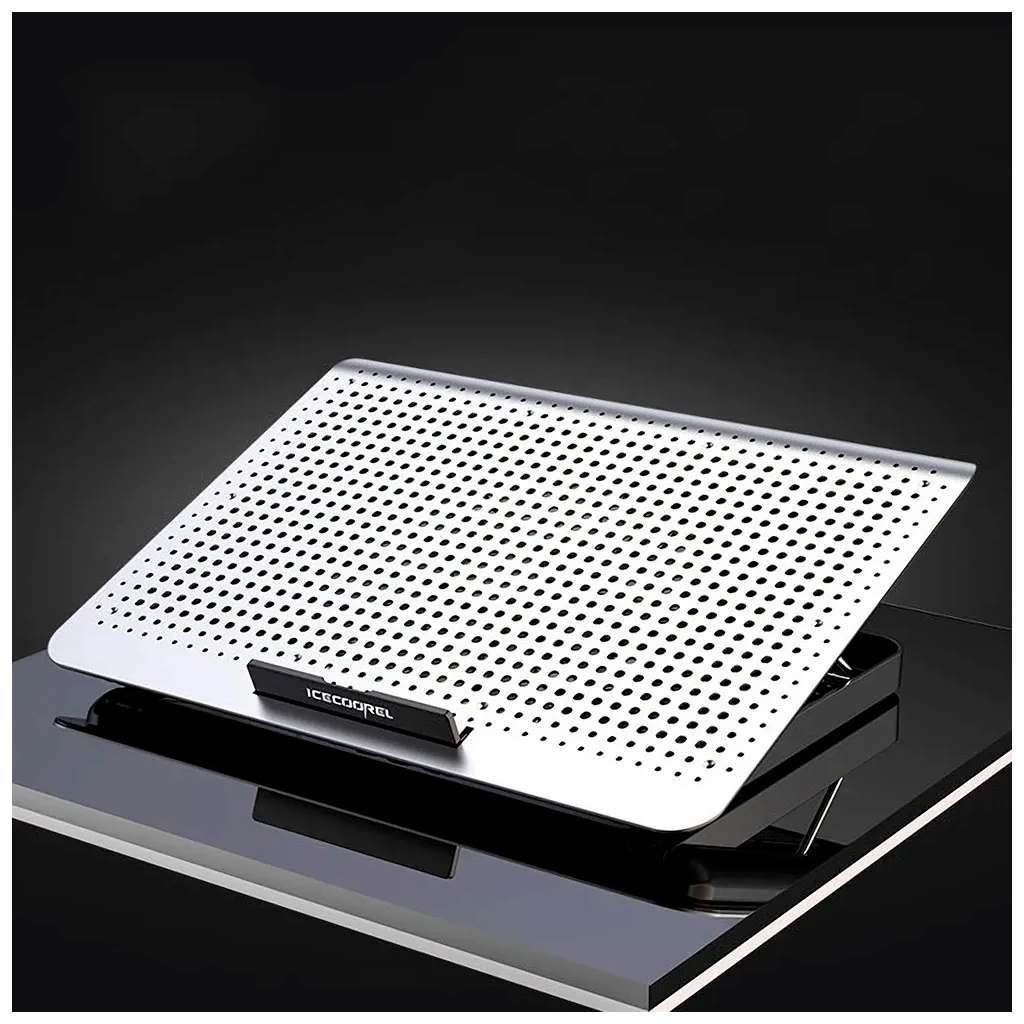 Підставка до ноутбука IceCoorel 10-15.6", 1*180mm 580 RPM, 2*USB, 350x225x26mm, Silver (A18) - зображення 4