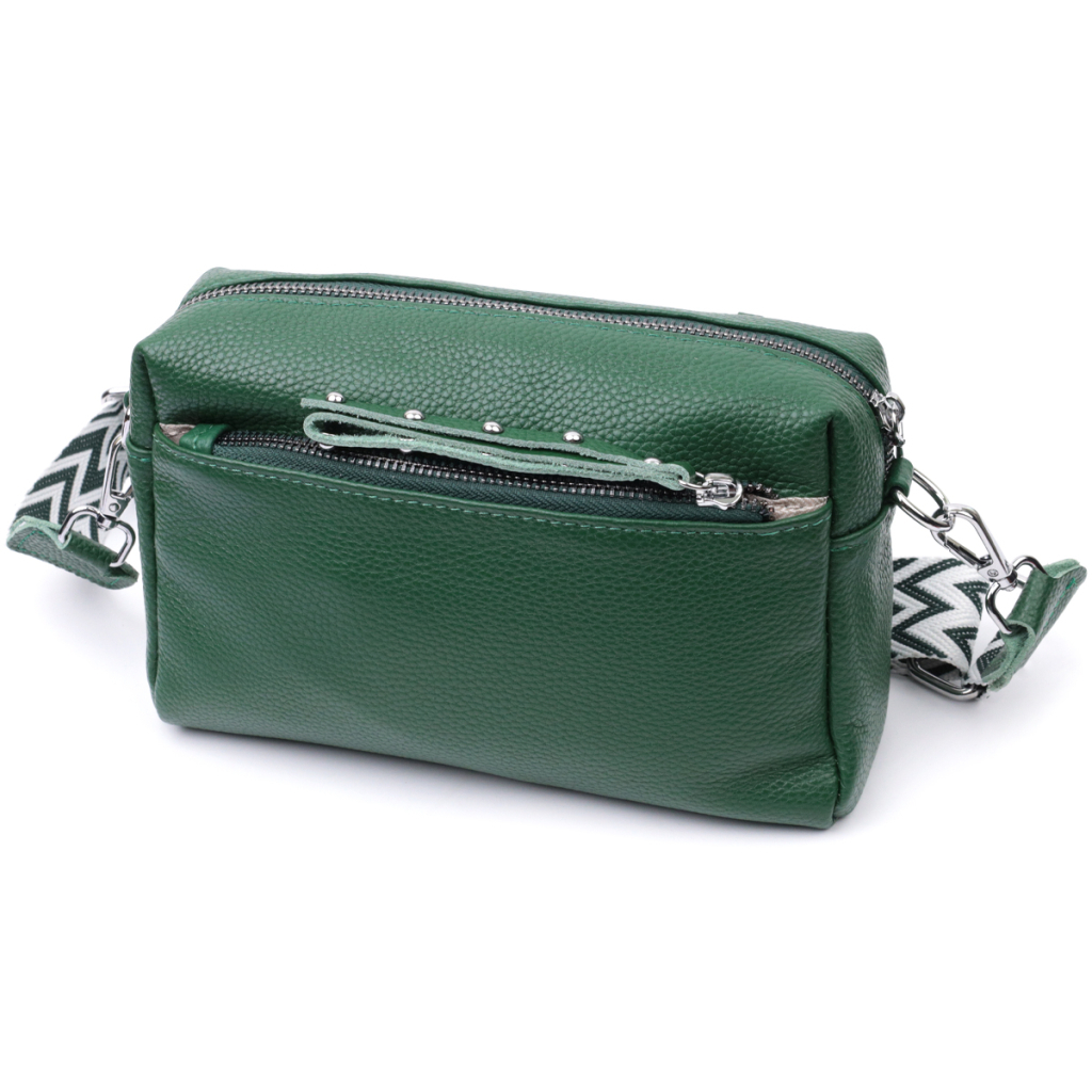 Сумка Vintage Шкіряна жіноча Зелена (22651) - зображення 2