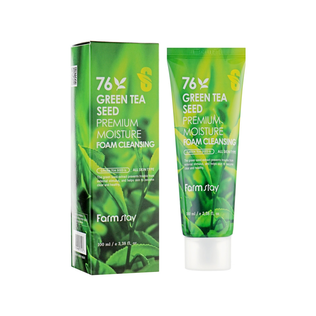 Пінка для вмивання FarmStay Green Tea Seed Premium Moisture Foam Cleansing З насінням зеленого чаю 100 мл (8809469775137) - зображення 2