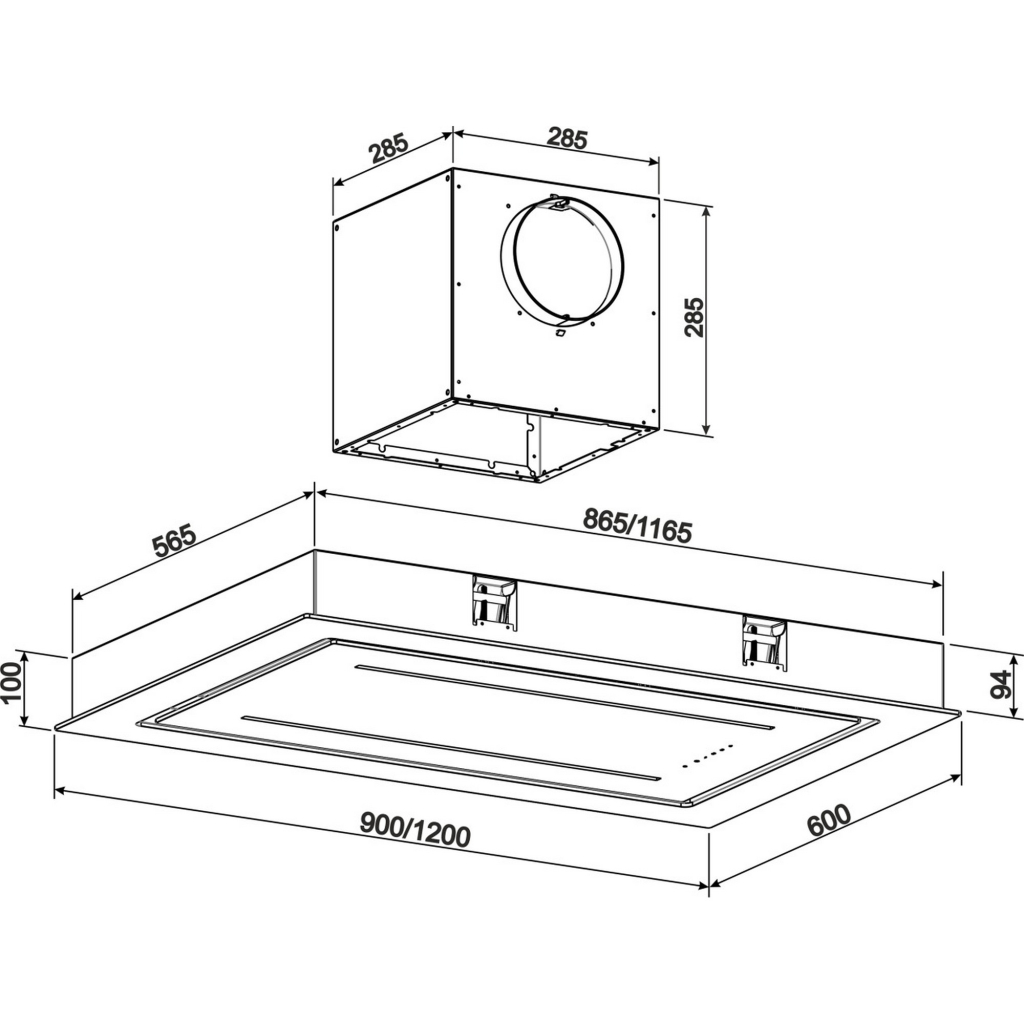 Витяжка кухонна GRANADO Alia 1914-1200 black glass (GCH719411) - зображення 12