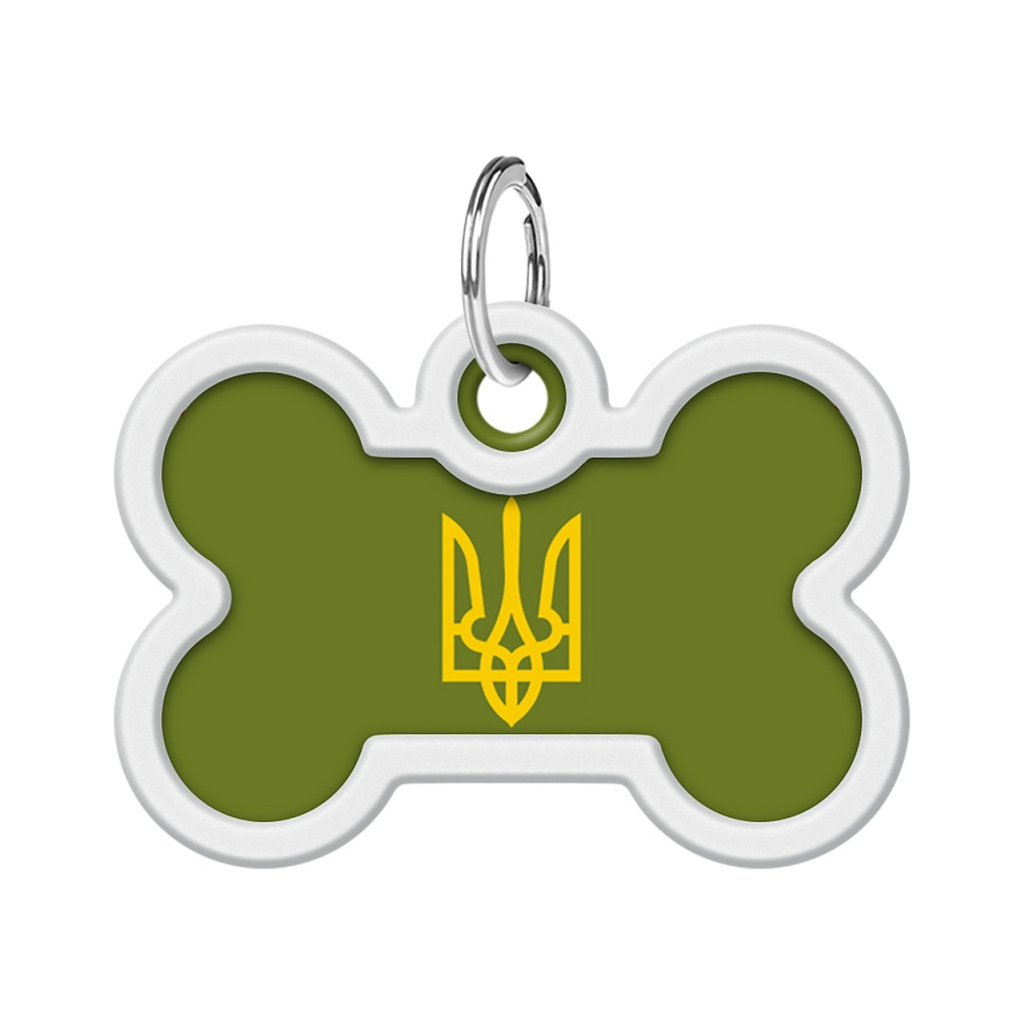 Адресник для тварин WAUDOG Smart ID з QR паспортом "Тризуб олива", кістка 40х28 мм (231-4032) - зображення 2
