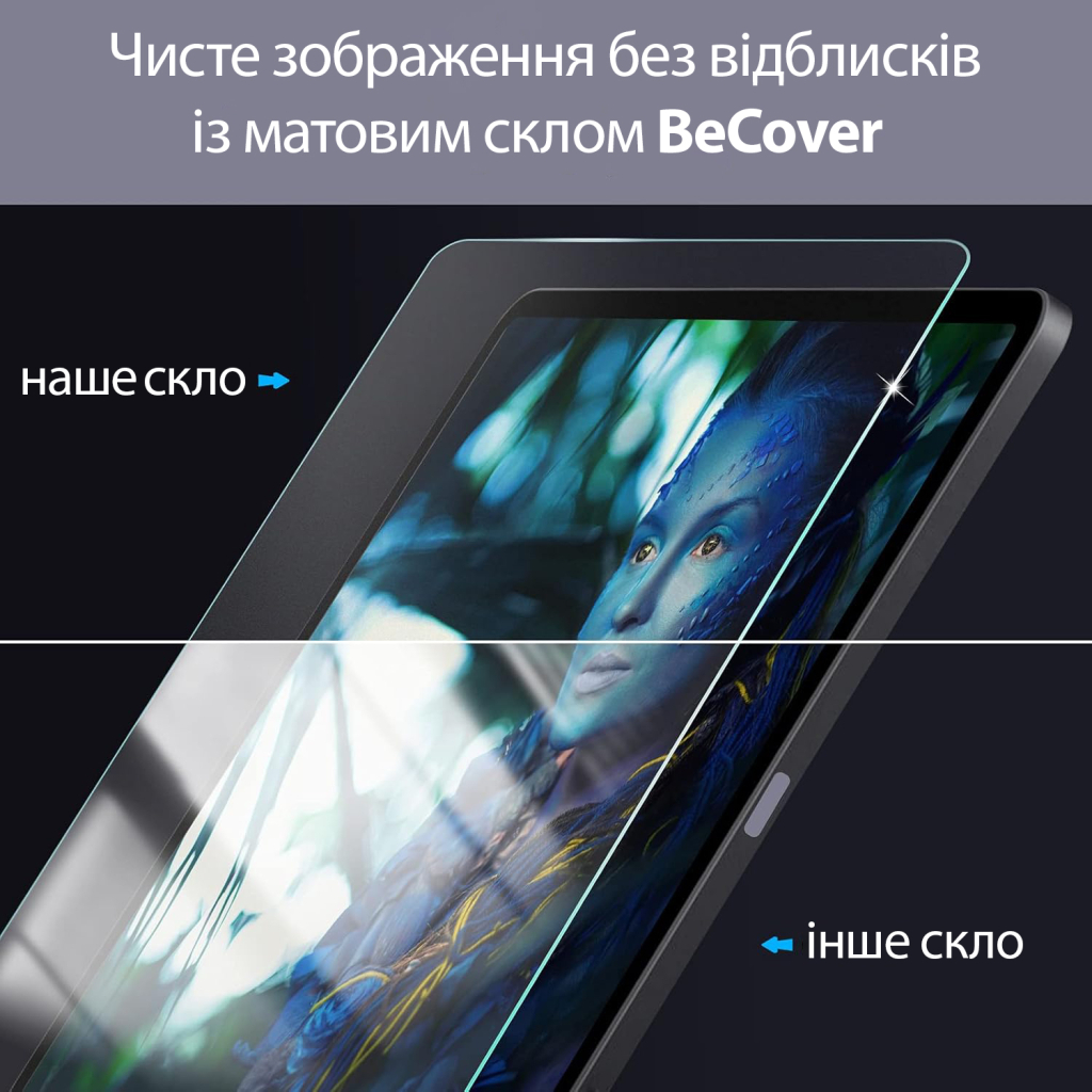Скло захисне BeCover Matte Anti-Glare Apple iPad 10.9" (2022/2024) / iPad (А16) 2025 11" (713704) - изображение 5