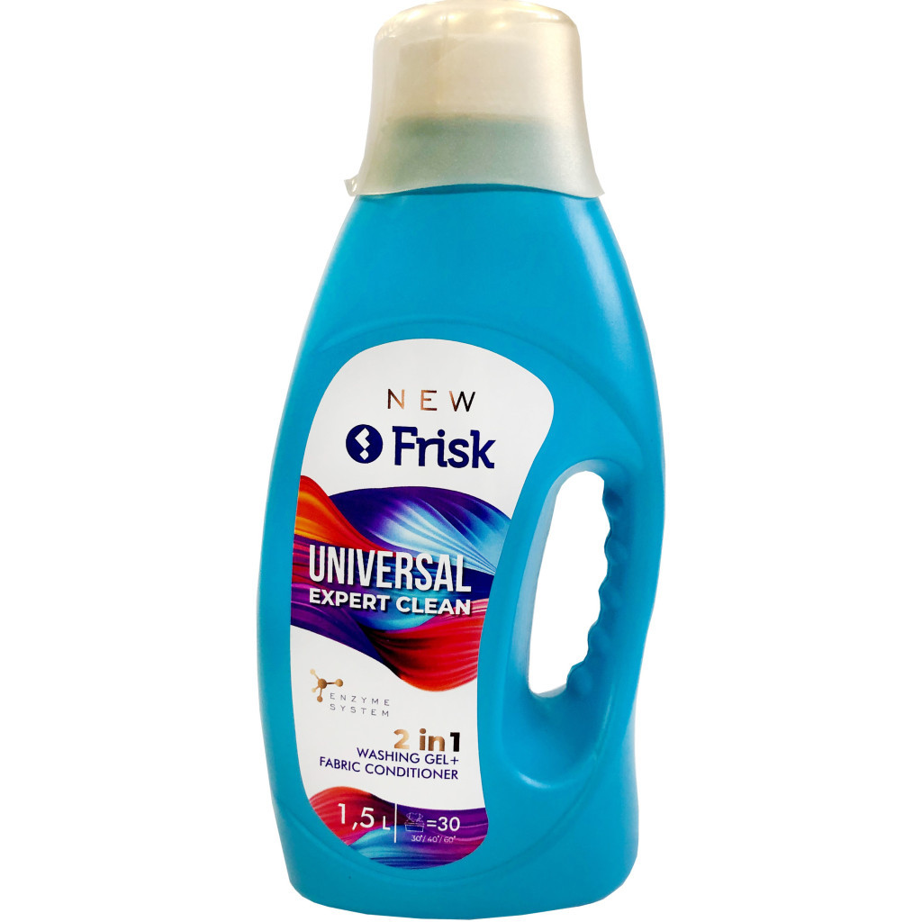 Гель для прання Frisk Universal Expert Clean 2 in 1 1.5 л (4820197121250) - зображення 1