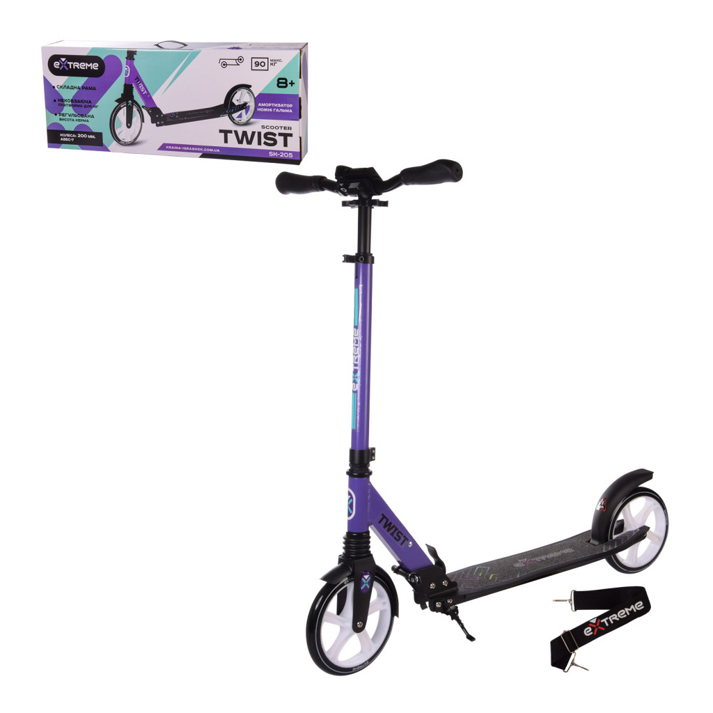 Самокат Extreme Twist PU 200 мм Purple (SK205 PURPLE) - зображення 1