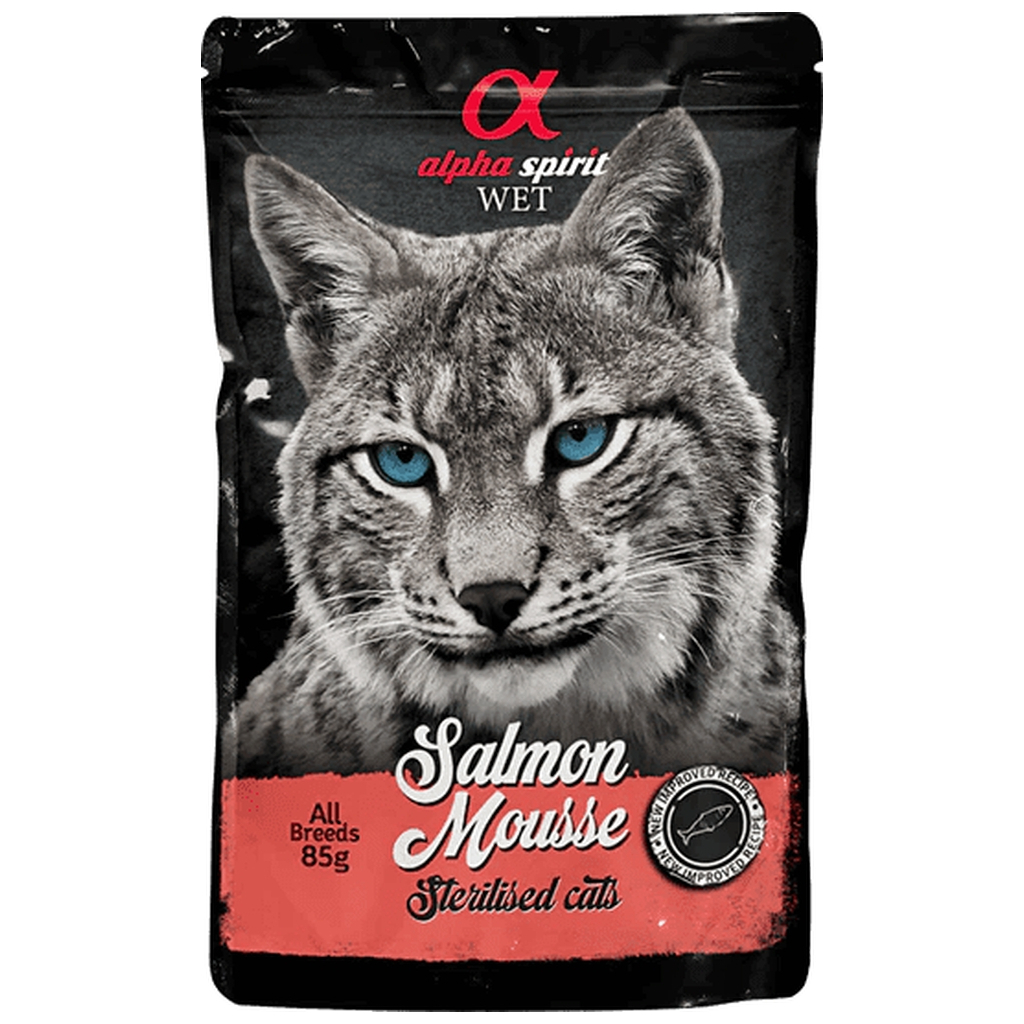 Вологий корм для кішок Alpha Spirit для стерилізованих старше 1 року з лососем 85 г (8436586311599) - зображення 1