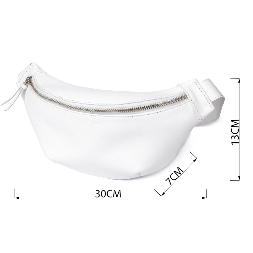 Сумка Grande Pelle Шкіряна на пояс Біла (11356) - зображення 3