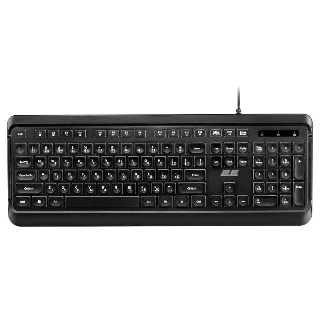 Клавіатура 2E 2E KS120 USB-A Black (2E-KS120UB_UA) - зображення 1