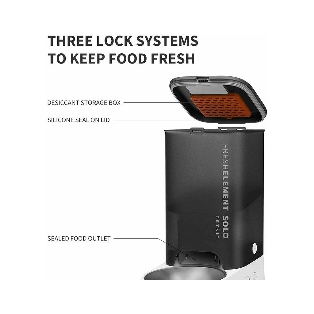 Універсальний посуд для тварин Petkit Fresh Element Solo Смарт-годівниця Dark Grey (P570) - изображение 4
