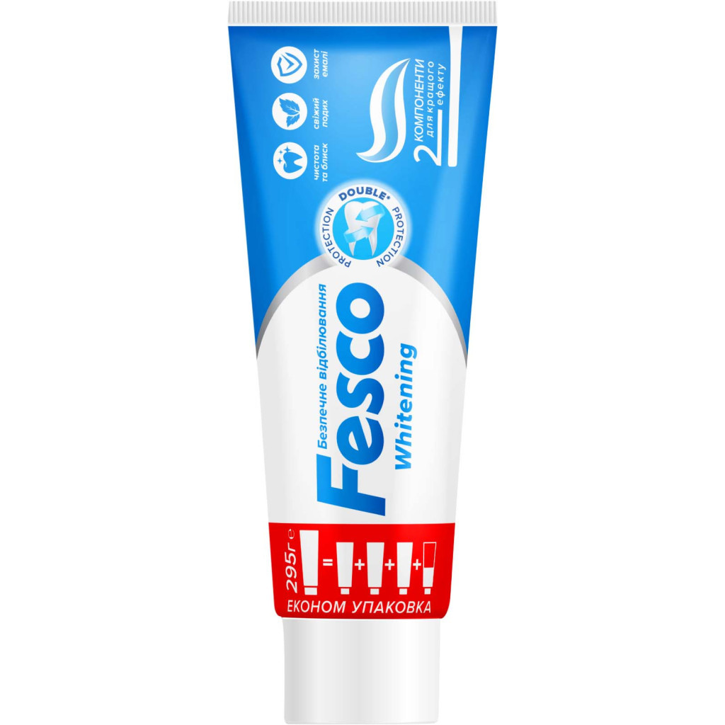 Зубна паста Fesco Whitening Безпечне відбілювання 250 мл (4823098414063) - зображення 1