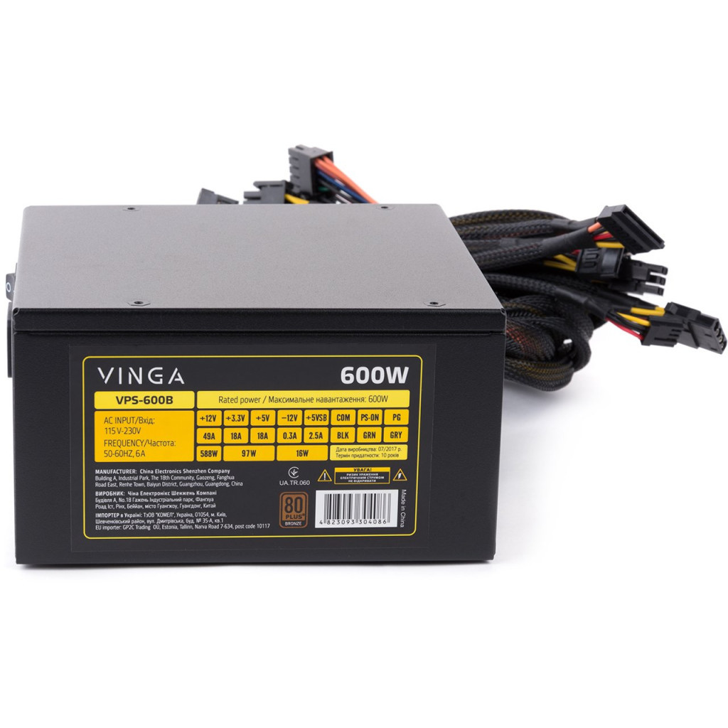 Блок живлення Vinga 600W (VPS-600B) - изображение 2