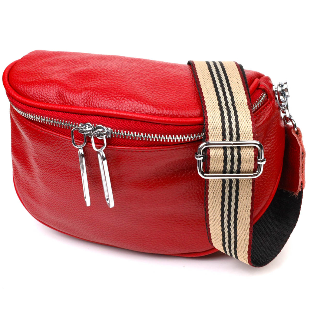 Сумка Vintage Жіноча напівкругла через плече з натуральної шкіри Червона (22081) - зображення 1