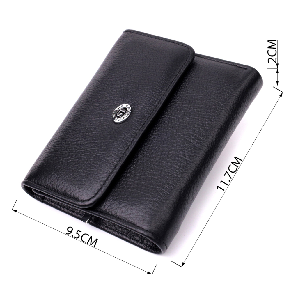 Гаманець ST Leather З натуральної шкіри Чорний (19481) - зображення 4