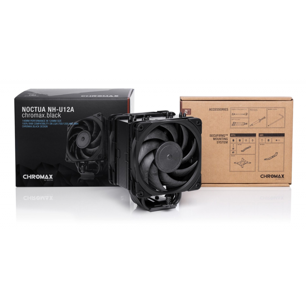 Кулер до процесора Noctua NH-U12A CHROMAX BLACK - зображення 4