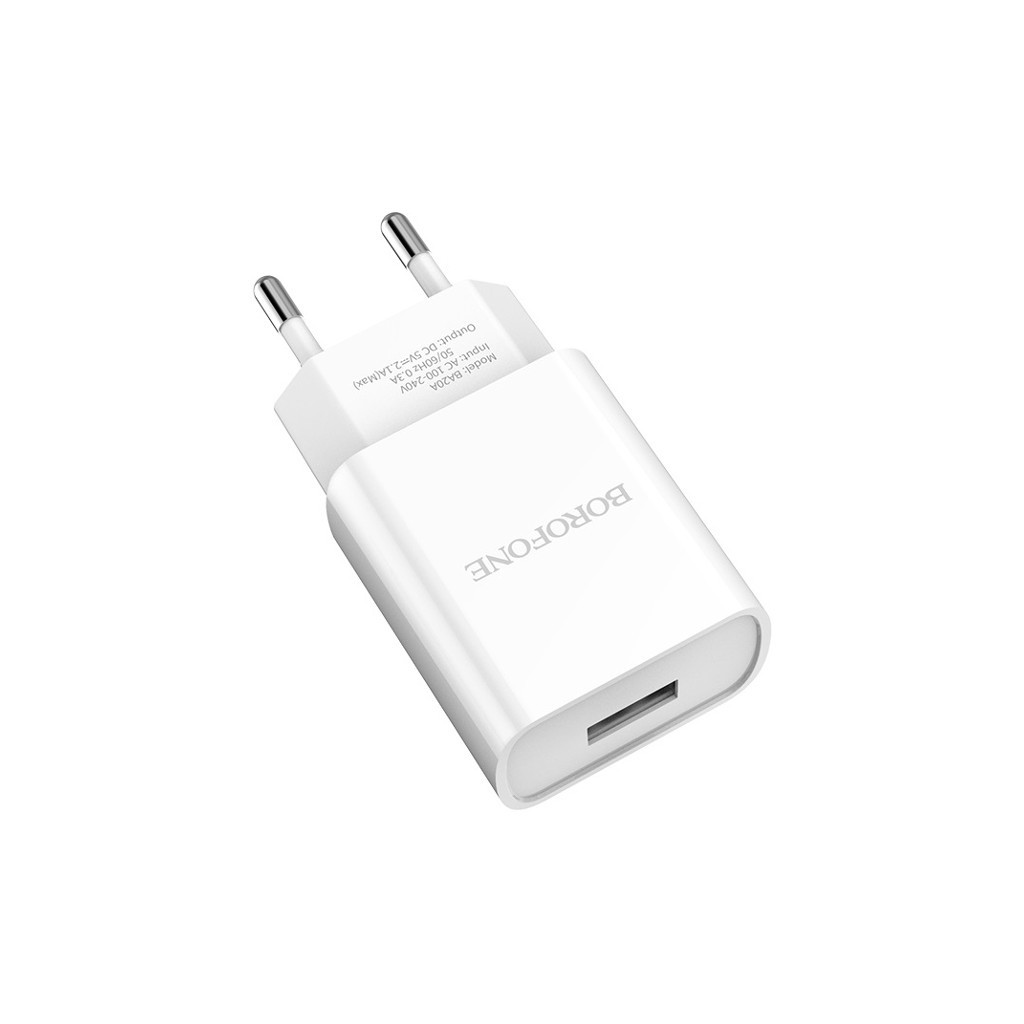 Зарядний пристрій BOROFONE BA20A Sharp charger White (BA20AW) - зображення 2