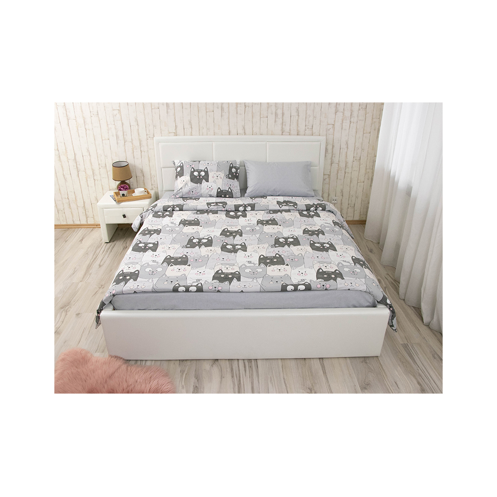 Постільна білизна Руно Grey Cat бязь набивна євро (845.114Б_Grey Cat) - зображення 3