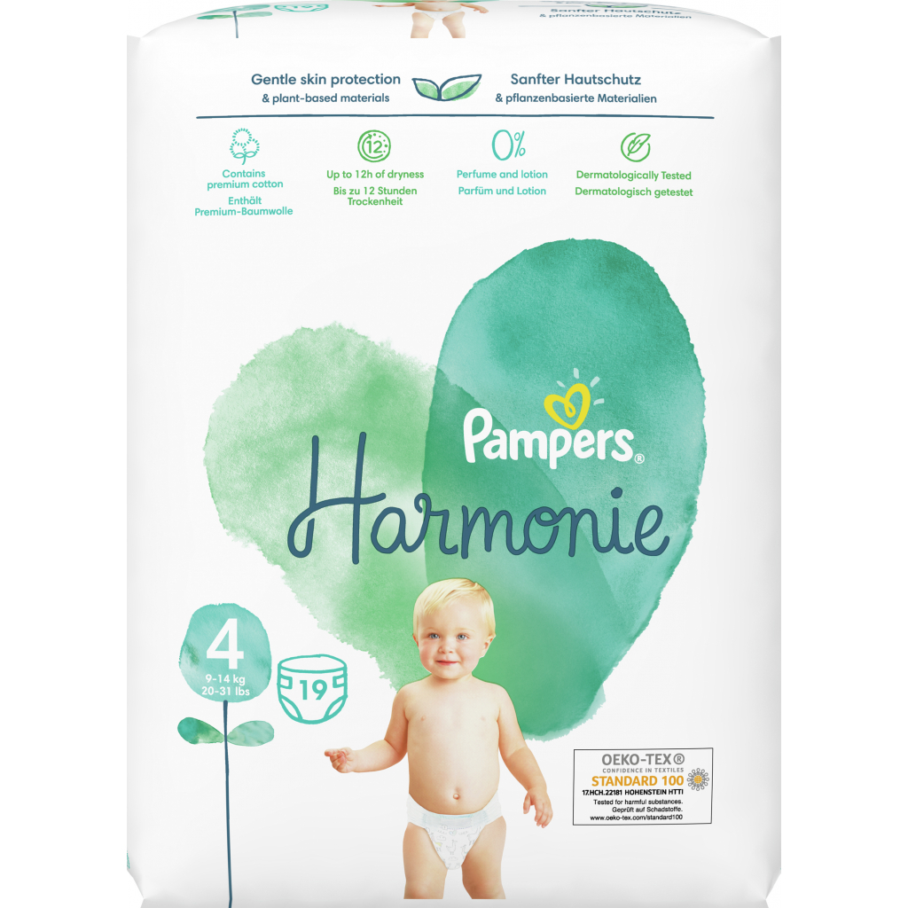 Підгузки Pampers Harmonie Розмір 4 (9-14 кг) 19 шт (8006540156278) - зображення 2