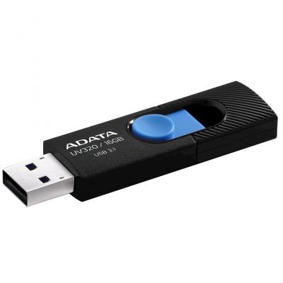 USB флеш накопичувач ADATA 16GB UV320 Black/Blue USB 3.1 (AUV320-16G-RBKBL) - зображення 3