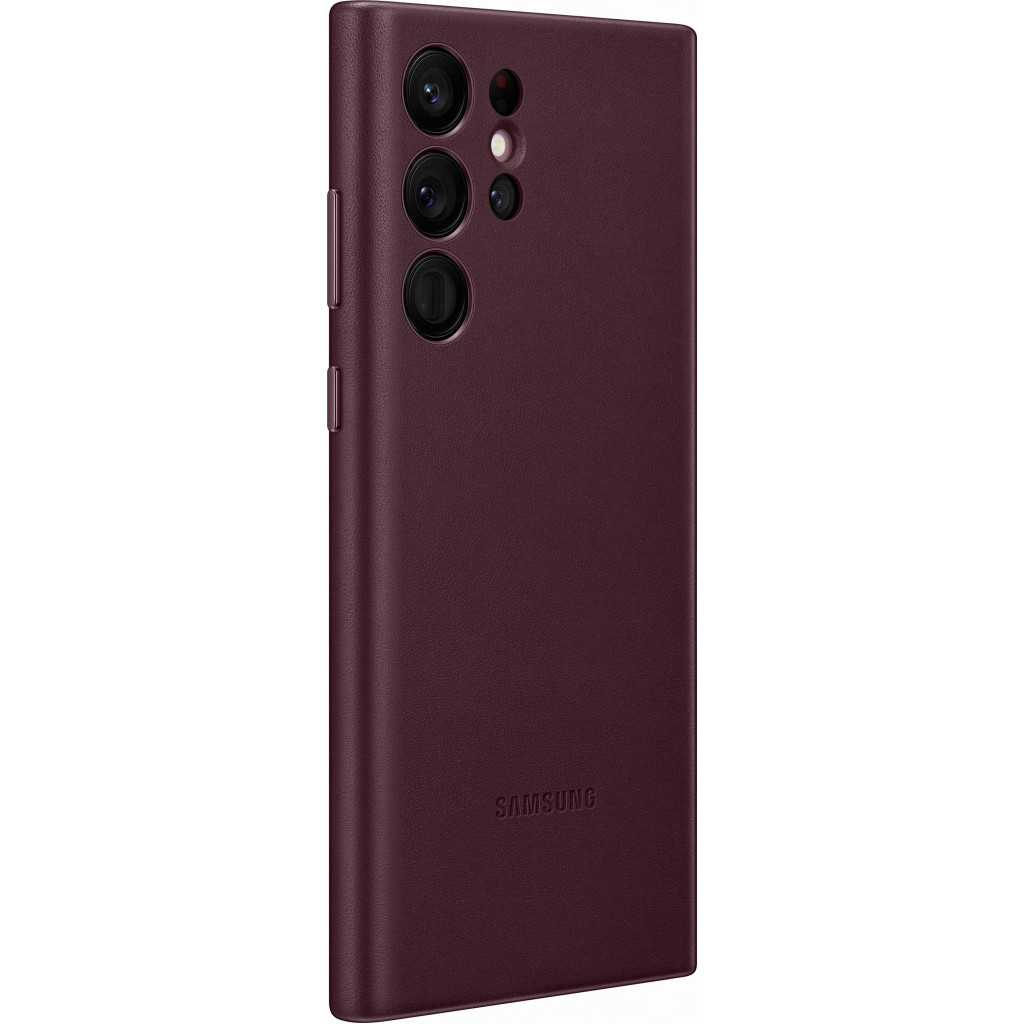 Чохол до мобільного телефона Samsung Leather Cover Galaxy S22 Ultra Burgundy (EF-VS908LEEGRU) - зображення 4