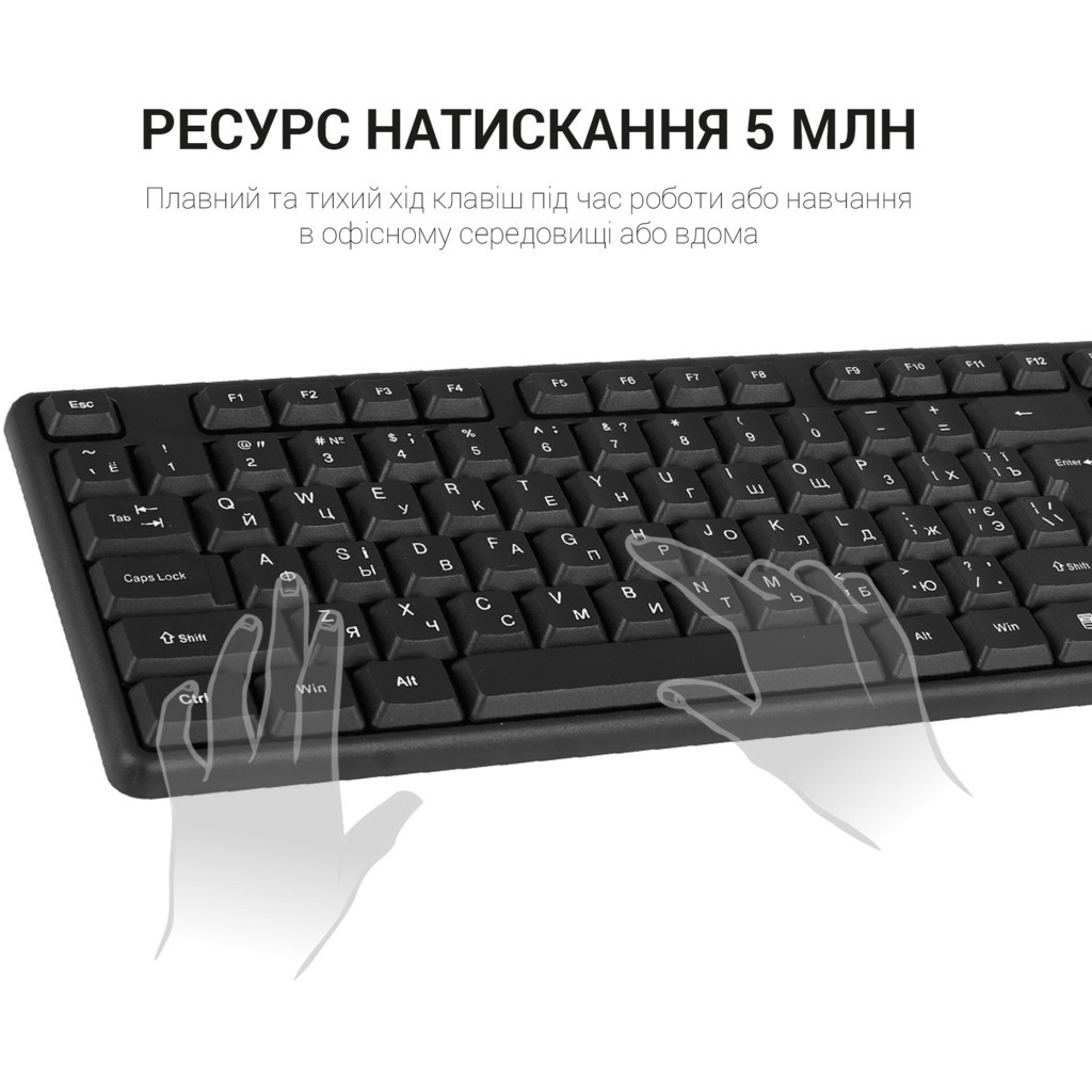 Клавіатура OfficePro SK166 USB Black (SK166) - зображення 6