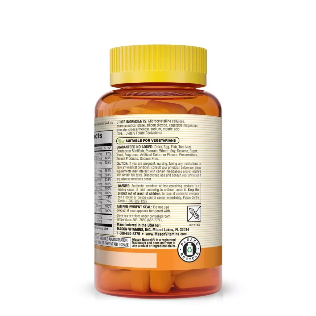 Вітамінно-мінеральний комплекс Mason Natural Мультивітаміни для нирок, Renal Multivitamin, 100 каплет (MAV18601) - зображення 3