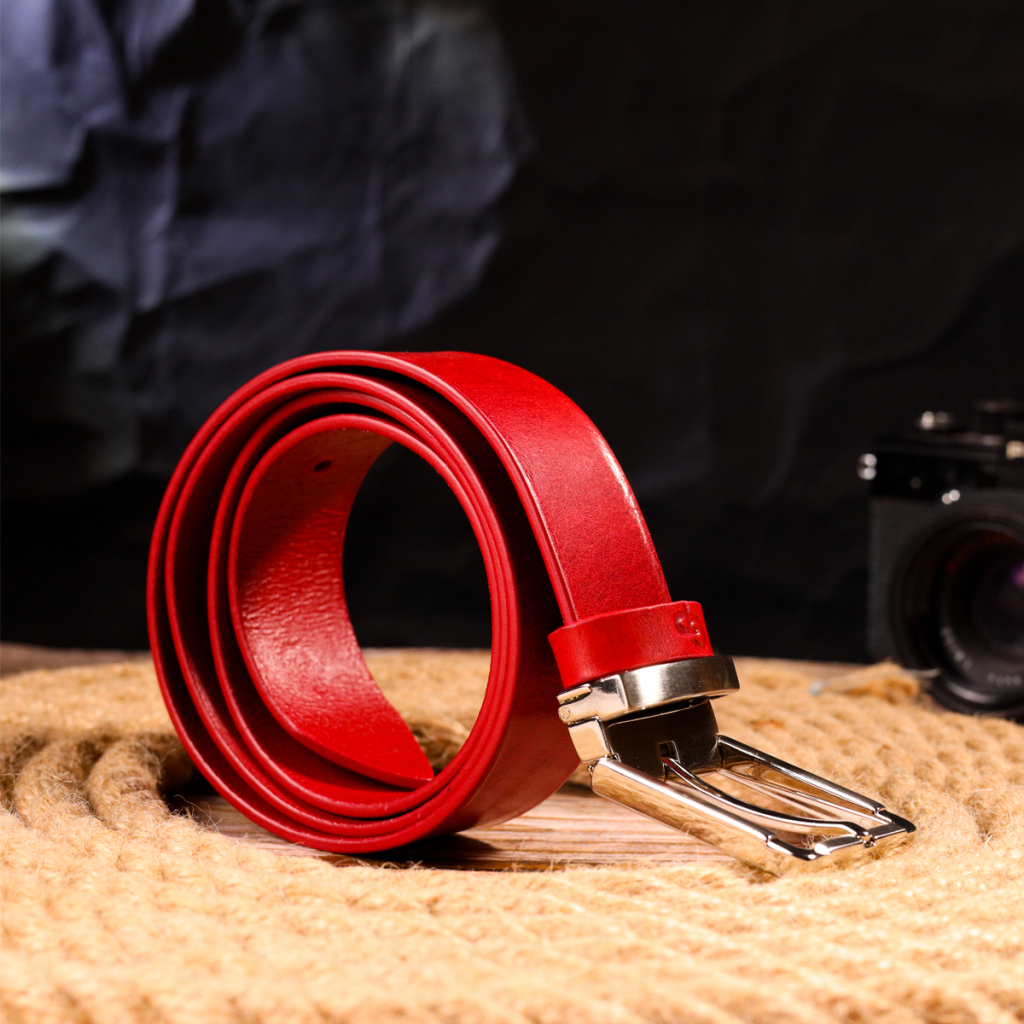 Ремінь Grande Pelle Жіночий з натуральної шкіри Червоний (21456) - зображення 8