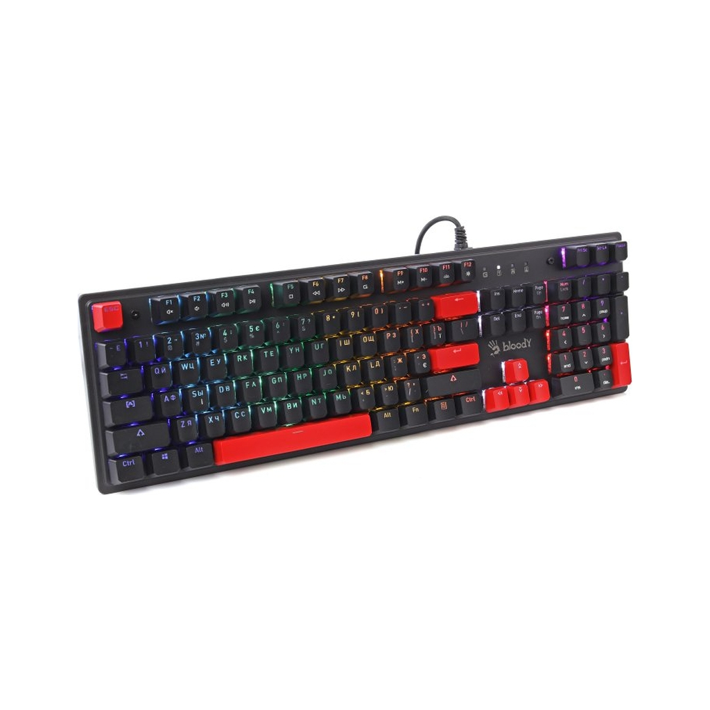 Клавіатура A4Tech Bloody S525N RGB BLMS Red Switch USB Fire Black (4711421002066) - зображення 3