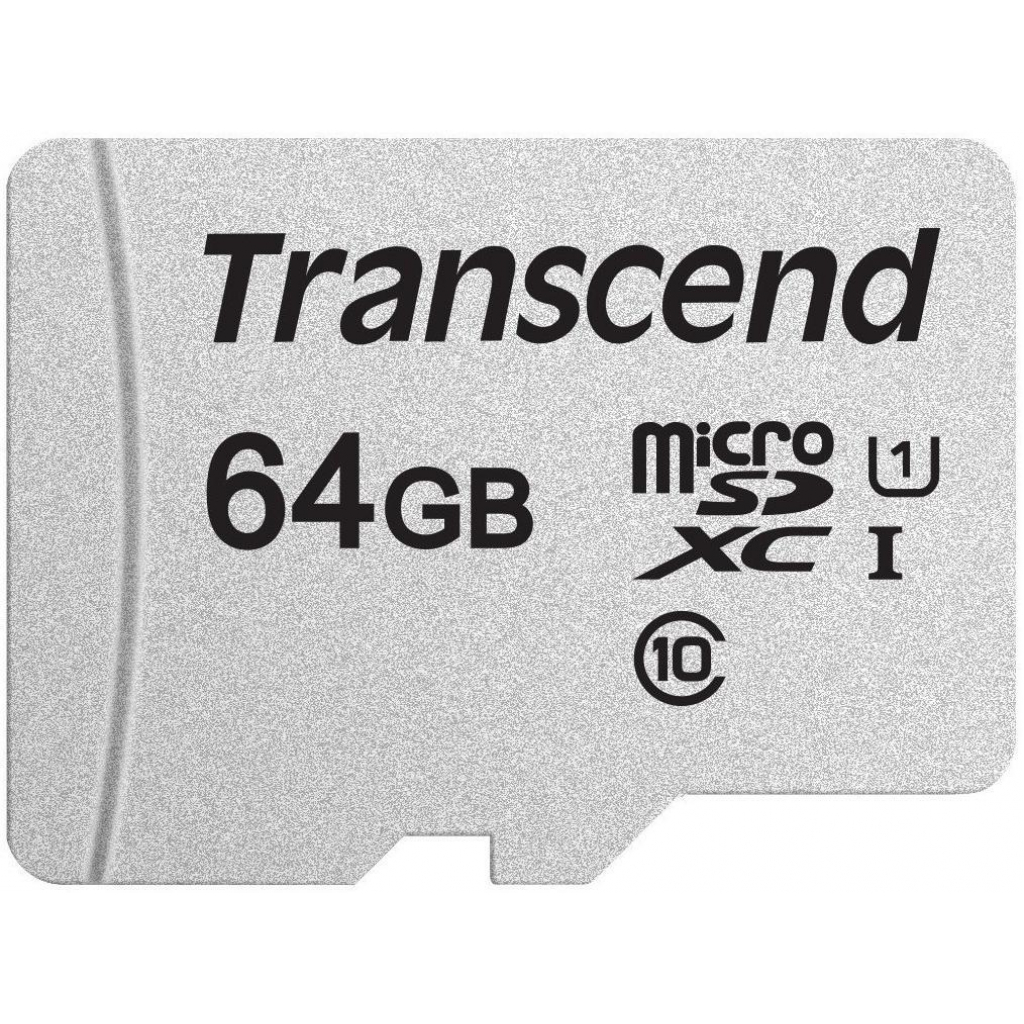 Карта пам'яті Transcend 64GB microSDXC class 10 UHS-I U1 (TS64GUSD300S) - зображення 1