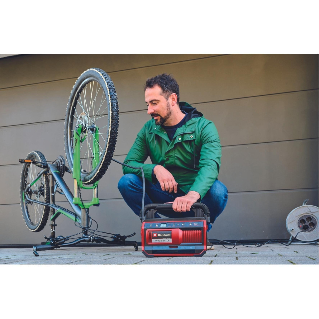 Автомобільний компресор Einhell гібридний PRESSITO 18/25 Hybrid, PXC, 230/18В, 11бар, 25л/хв, можливість всмоктування, шланг 710 (4020430) - зображення 5