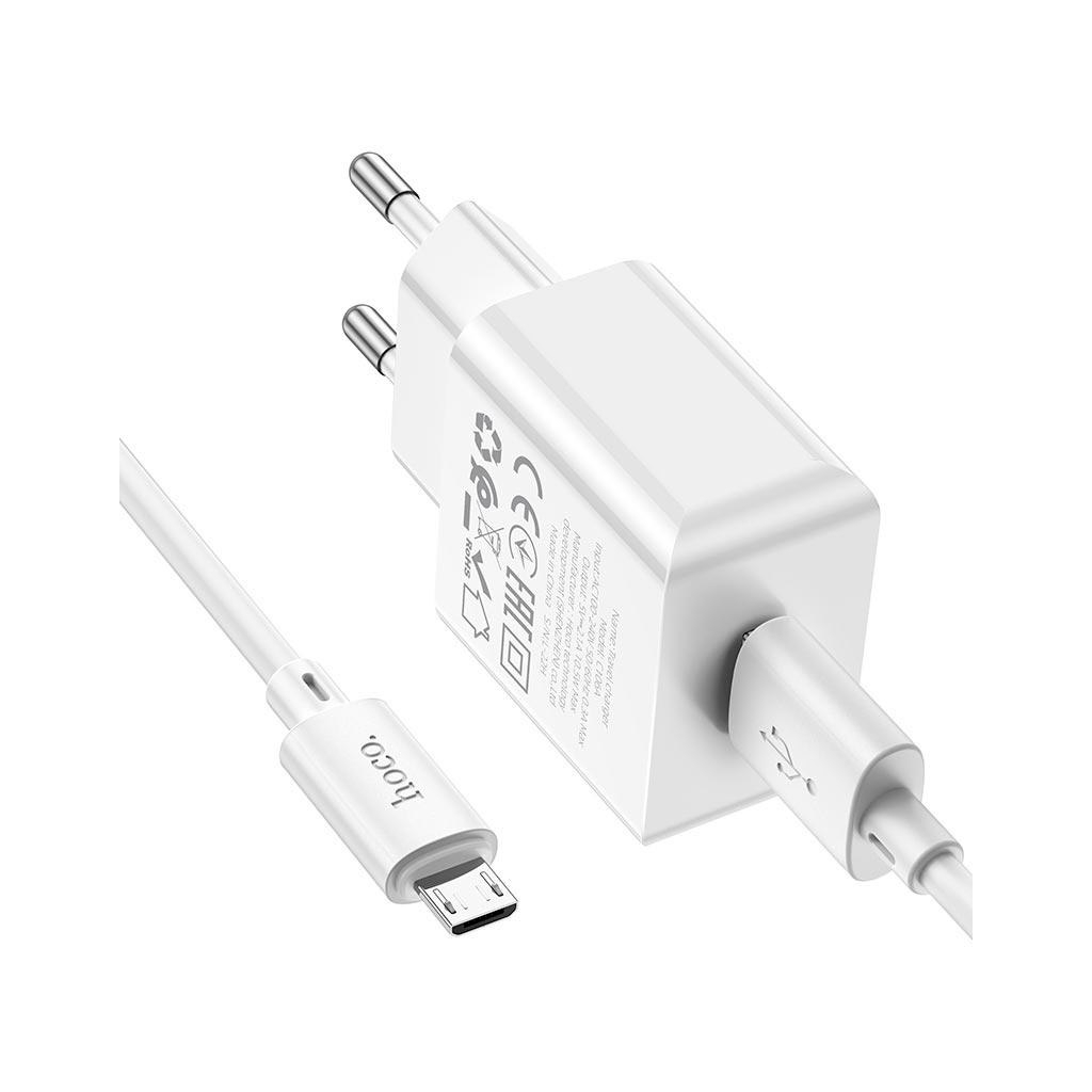 Зарядний пристрій HOCO C106A Leisure USB + cable USB to Micro 5P 10.5W White (6931474783905) - зображення 4