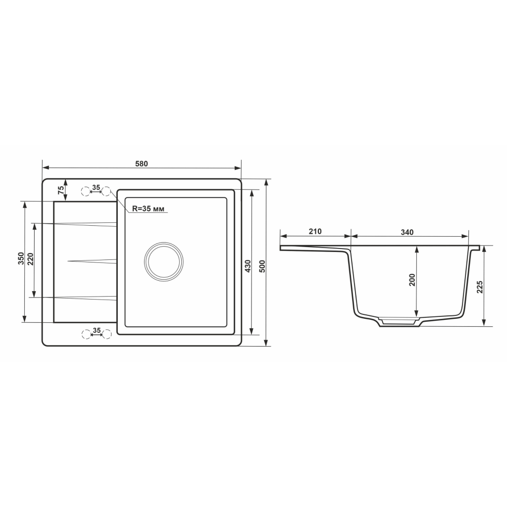 Мийка кухонна GRANADO MADRID marron (gr1606) - зображення 6