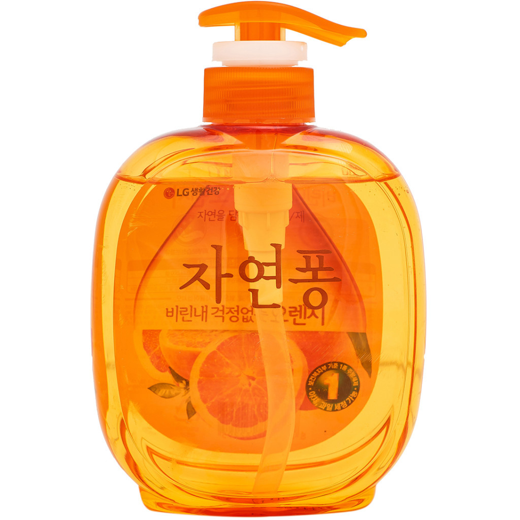 Засіб для ручного миття посуду LG Natural Pong Апельсин 500 мл (8801051232295) - зображення 1