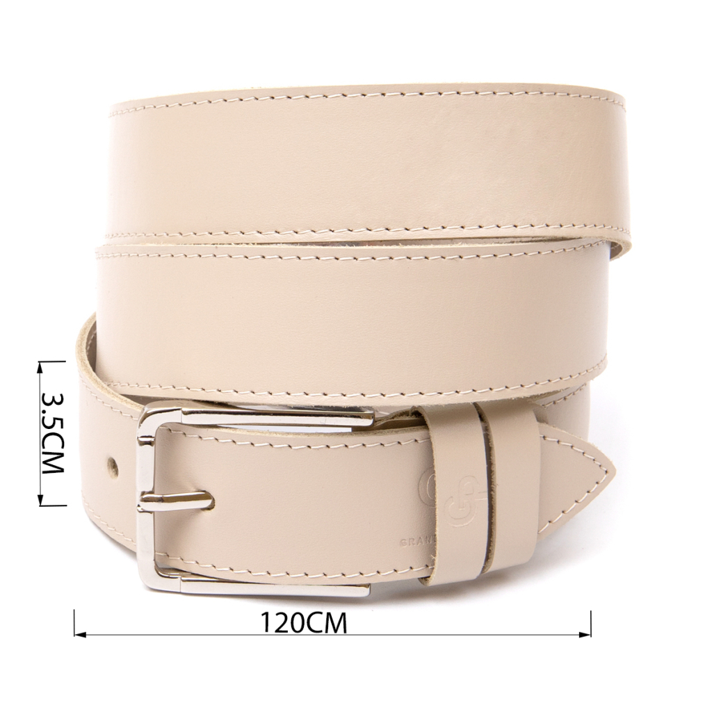 Ремінь Grande Pelle Шкіряний унісекс Бежевий (11450) - зображення 3