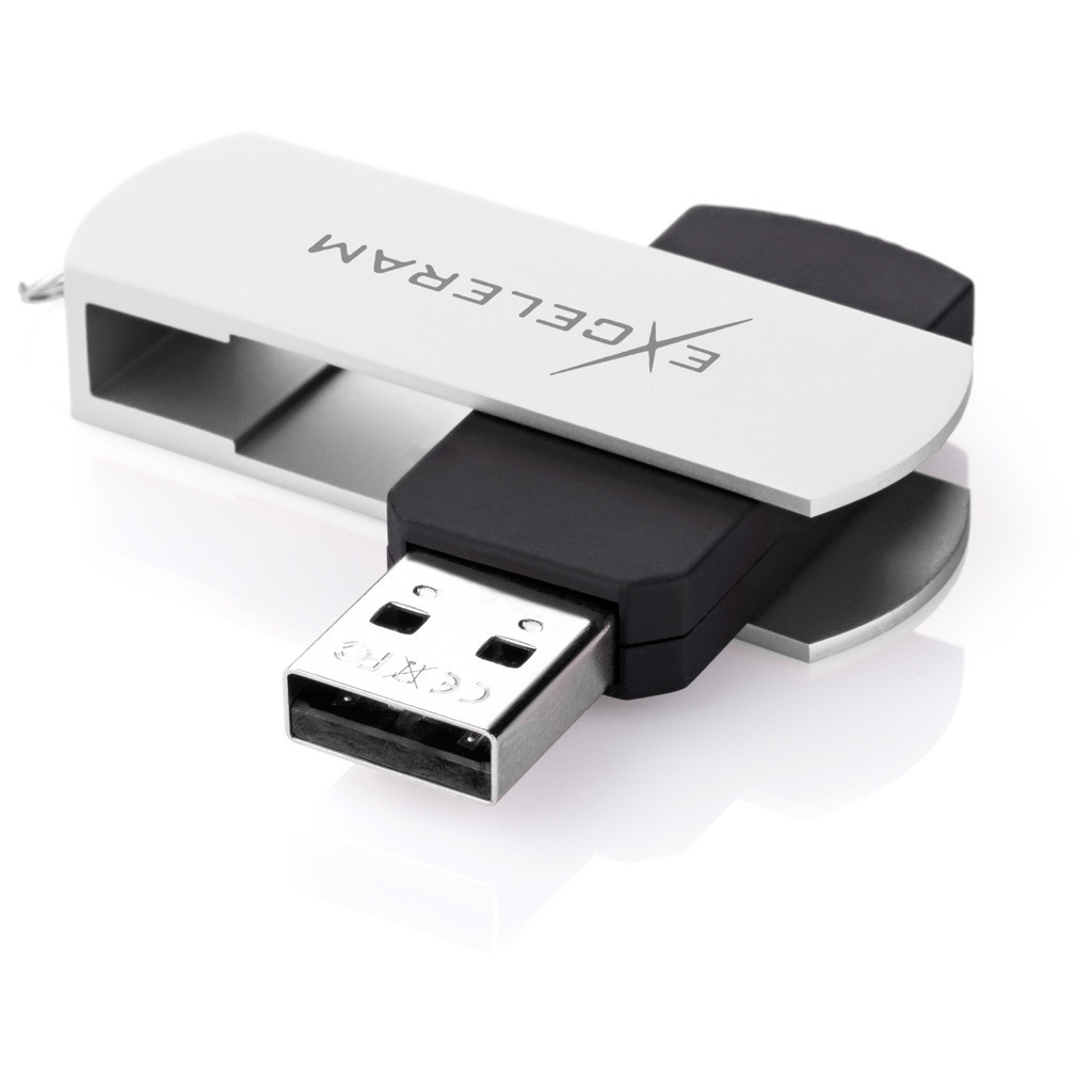 USB флеш накопичувач eXceleram 64GB P2 Series White/Black USB 2.0 (EXP2U2WH2B64) - зображення 2