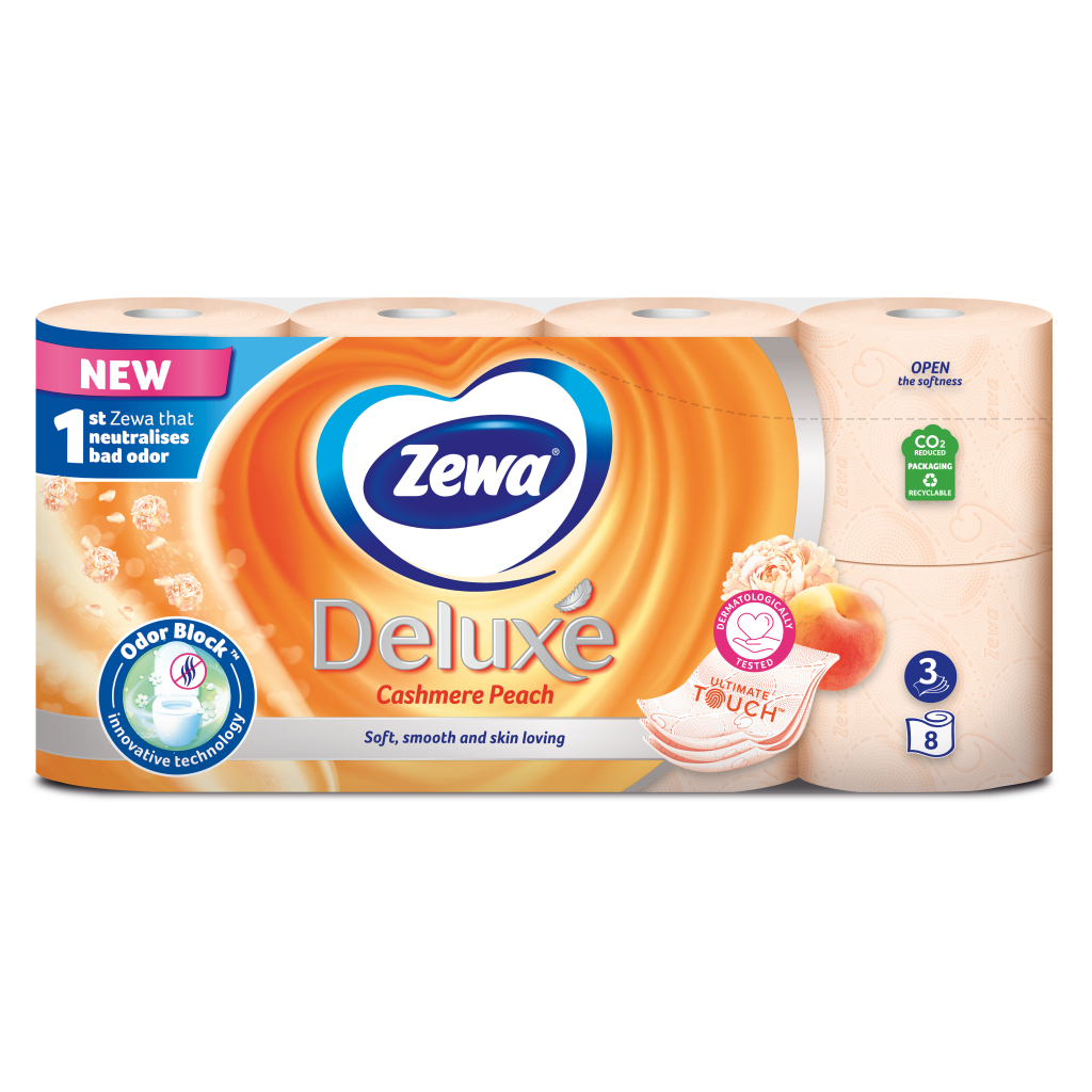 Туалетний папір Zewa Deluxe Персик 3 шари 8 рулонів (9011111035721/7322541171791) - изображение 1