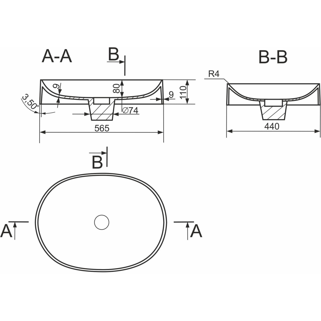 Раковина GRANADO Morella black (gbs0201) - зображення 4