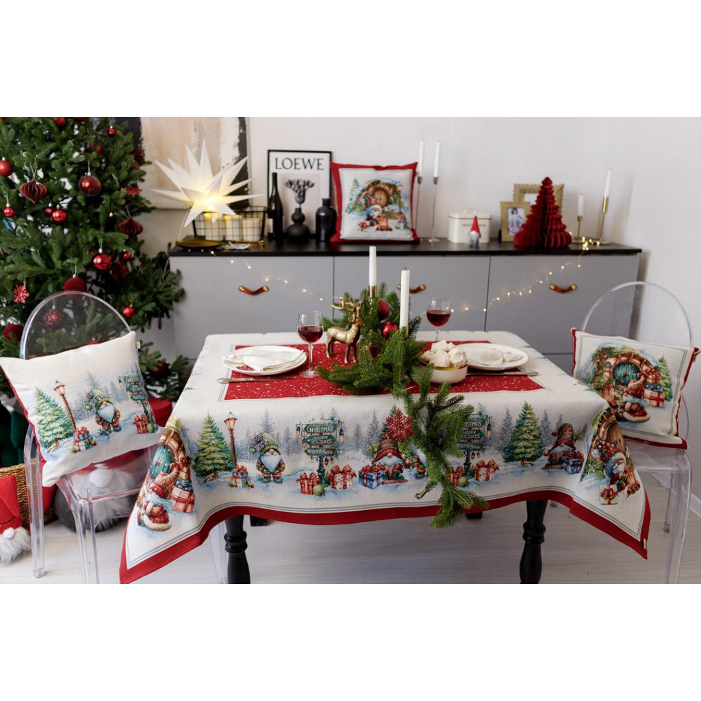 Скатертина Прованс гобеленова Різдвяне багаття 135х260 см (037404) - зображення 1