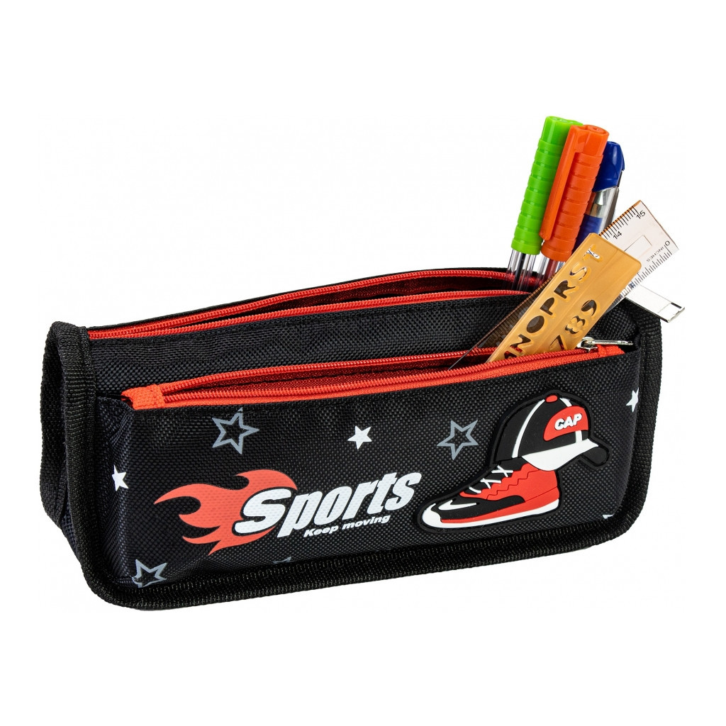 Пенал Cool For School 2 відділення Sports чорний (CF87006) - зображення 2