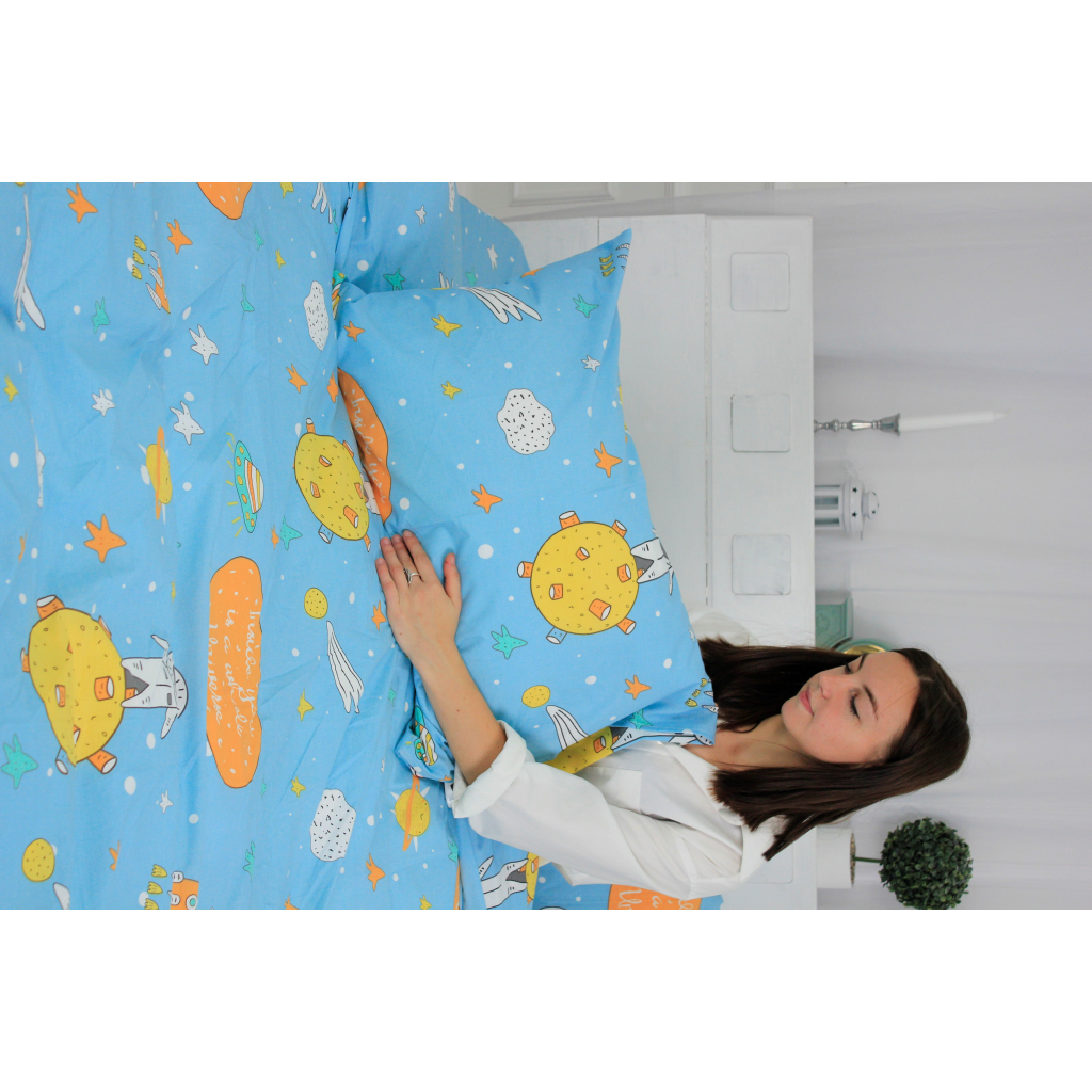 Постільна білизна MirSon Бязь Premium 17-0426 Little astronaut Євро (2200002950039) - зображення 5
