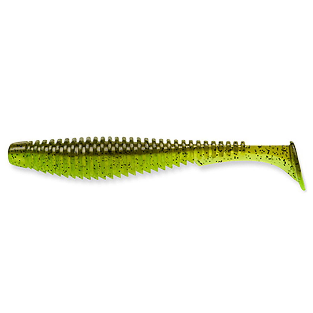 Силікон рибальський FishUP U-Shad 3" 204 - Green Pumpkin/Chartreuse (9шт/уп) (1864.15.15) - зображення 1