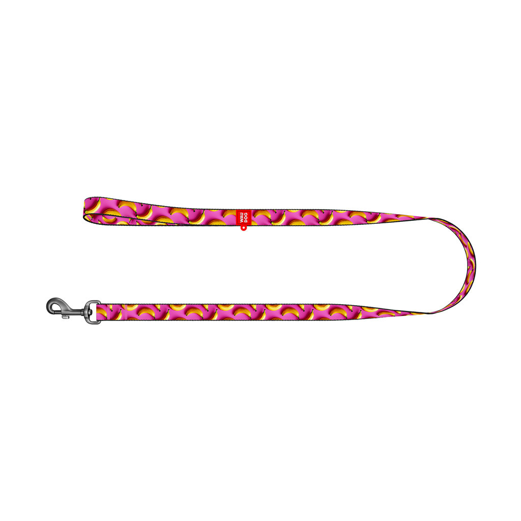 Повідець для собак WAUDOG Nylon "Банани на рожевому" M (341-4055) - зображення 2