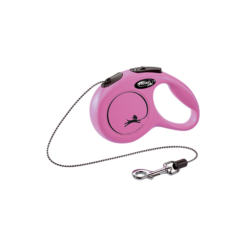 Повідець для собак Flexi New Classic XS трос 3 м (рожевий) (4000498022436) - зображення 1