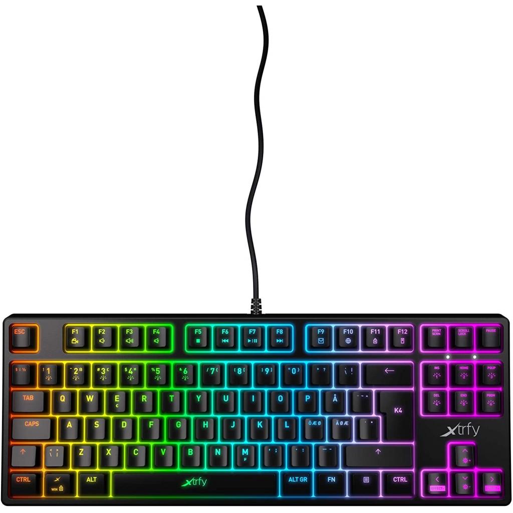 Клавіатура Xtrfy K4 TKL RGB Kailh Red Ukr-Ru Black (XG-K4-RGB-TKL-R-UKR) - зображення 1
