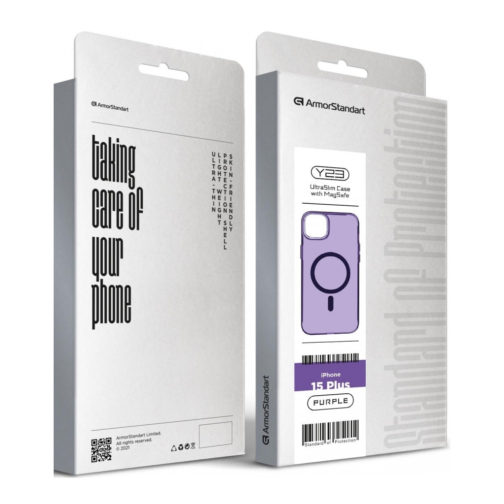Чохол до мобільного телефона Armorstandart Y23 MagSafe Apple iPhone 15 Plus Transparent Purple (ARM68337) - зображення 4